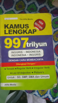 Image of Kamus Lengkap 997 Trilyun Inggris-Indonesia
Indonesia - Inggris